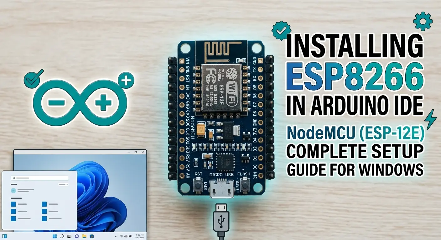 Installing ESP8266 in Arduino IDE: NodeMCU (ESP-12E) Complete Setup Guide for Windows