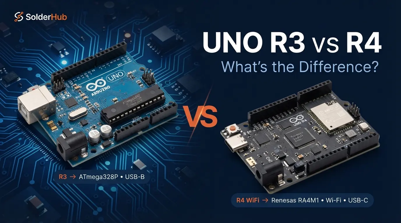 Arduino Uno R3 vs R4 Comparison.