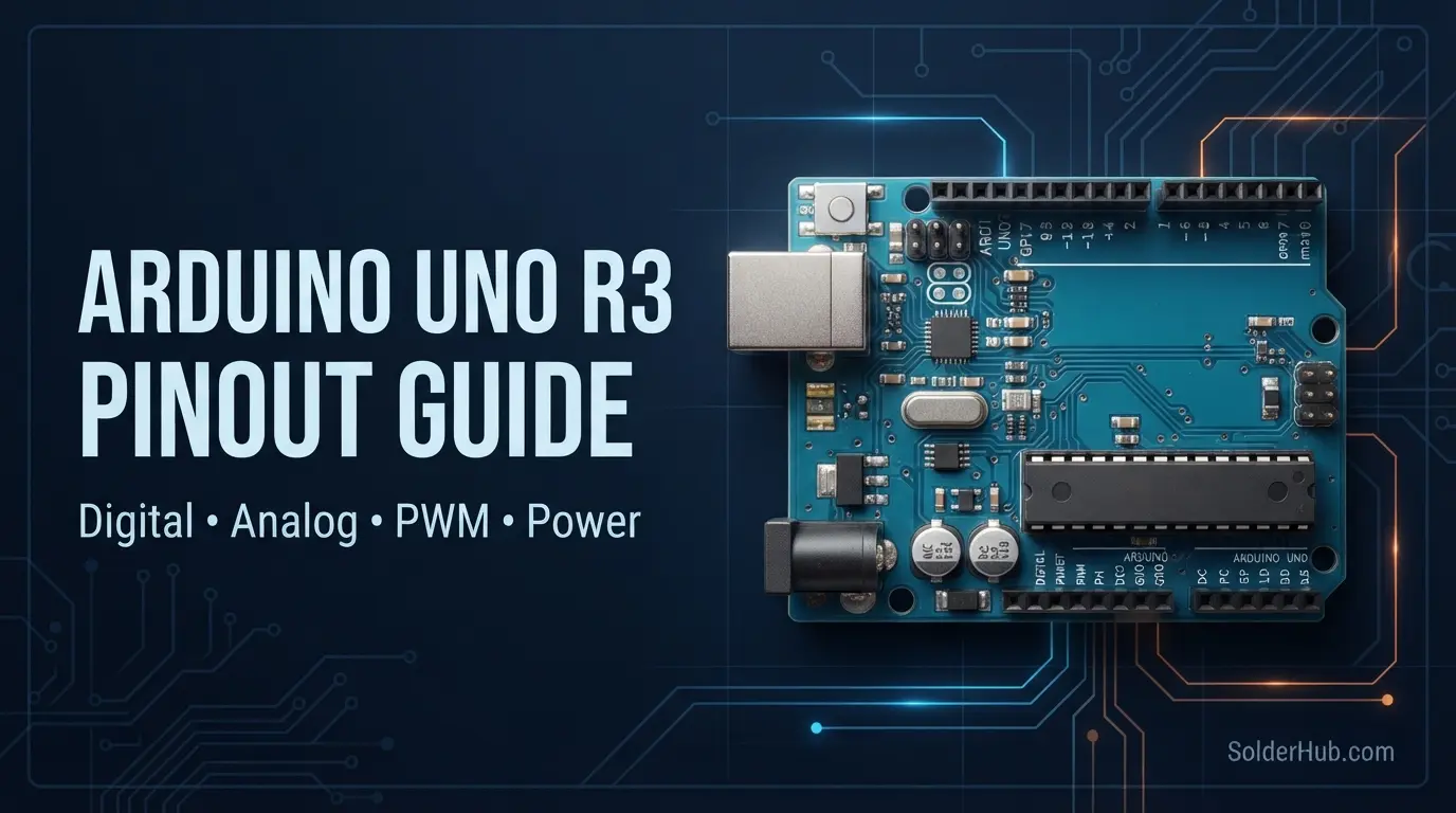 Arduino Uno R3 Pinout: Every Pin Explained (Digital, Analog, PWM, Power)