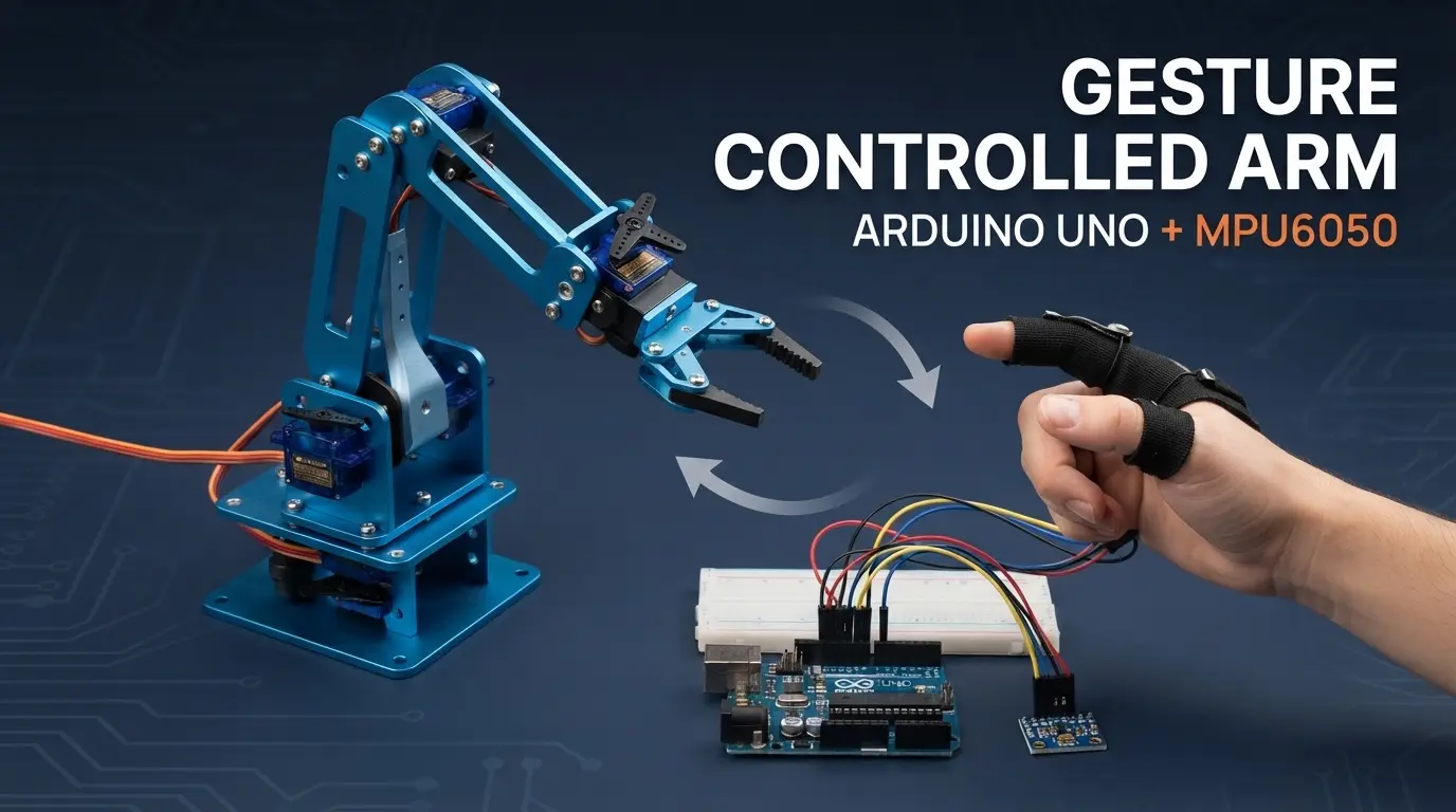 Gesture Controlled Robotic Arm with Arduino Uno and MPU6050