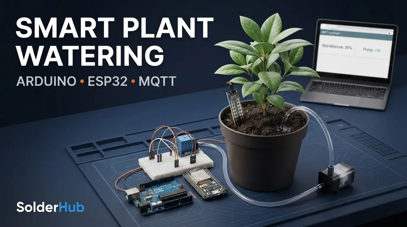 Automatic Plant Watering with Arduino Uno or ESP32: Wiring, Code, Calibration and MQTT