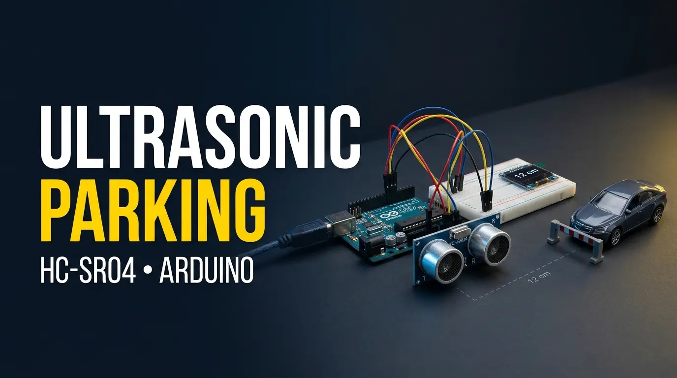 HC‑SR04 Ultrasound Distance Measurement with Arduino – Parking Alert (LCD & Buzzer)